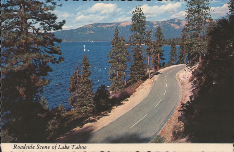 Roadside Scene of Lake Tahoe, Sierra Mountains Nevada