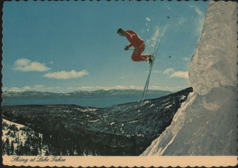 Skiing at Lake Tahoe - Skier Jumping