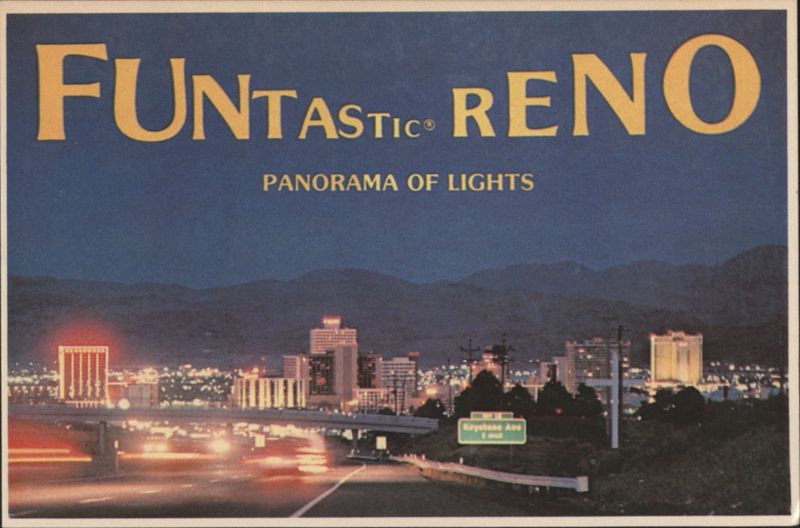 Funtastic Reno Panorama of Lights Cityscape Nevada