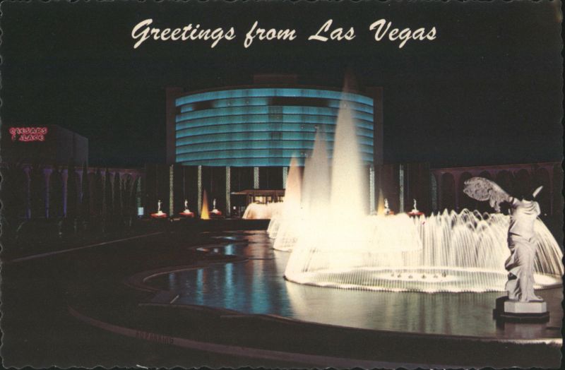 Caesars Palace Fountains at Night, Las Vegas Nevada