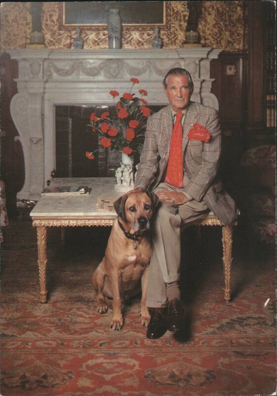 Henry Frederick Thynne, 6th Marquess of Bath with his dog Warminster England