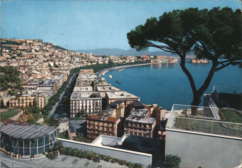 Napoli Panorama, Coastal City View with Bay and Hills Italy