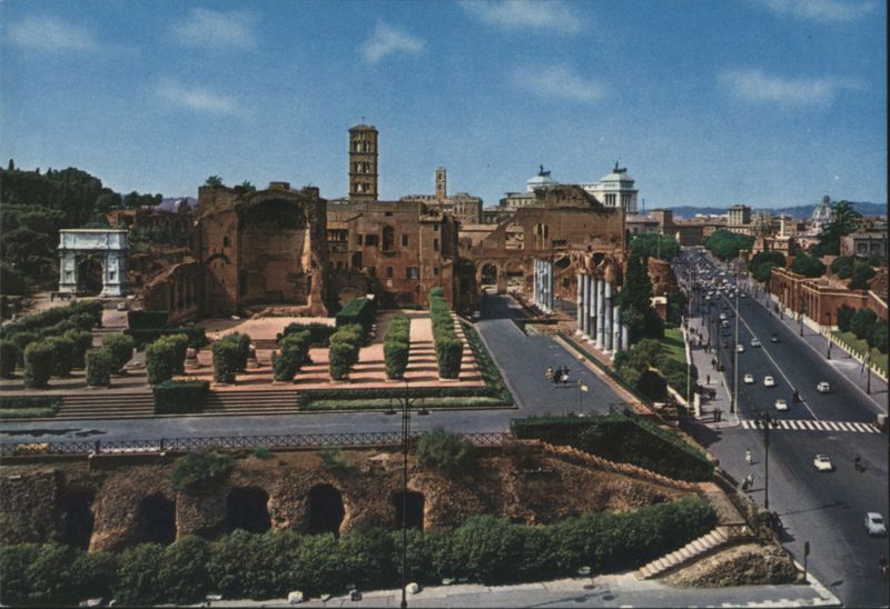 Via dei Fori Imperiali, Roman Forum Ruins Rome Italy