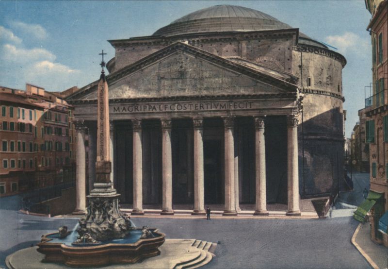 Pantheon with Obelisk and Fountain, Rome Italy