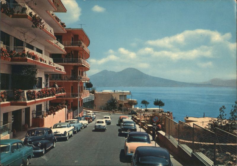 Naples, Via Orazio and Mount Vesuvius Italy