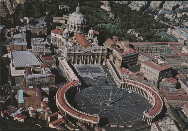 Aerial View of St. Peter's Square and Basilica Rome Italy