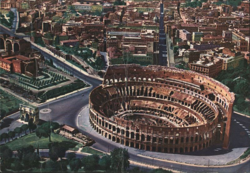 The Colosseum, Aerial View, Rome Italy