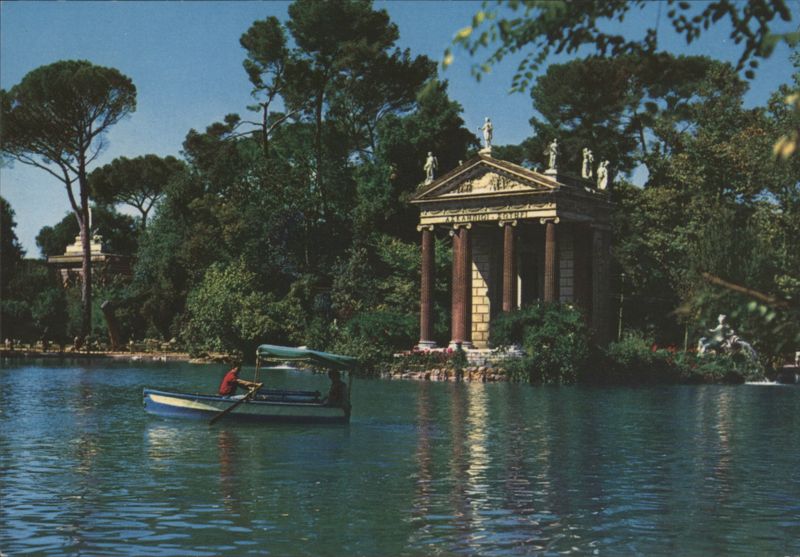Villa Borghese - Lake and Temple of Aesculapius, Rome Italy