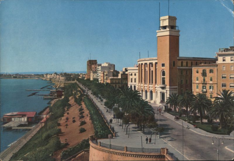 Taranto Waterfront Promenade with Tower, Italy