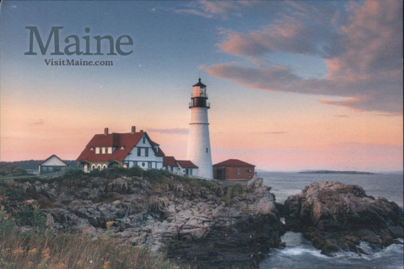 Portland Headlight, Maine's Oldest Lighthouse at Sunset