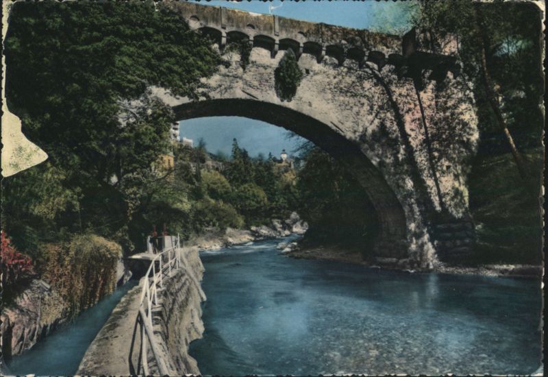 Ponte Romano, Stone Bridge over River Merano Italy