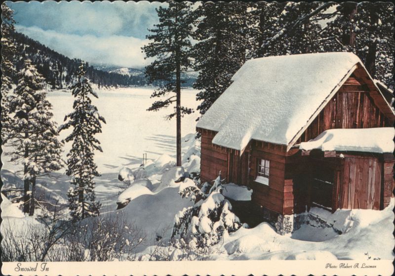 Snowed In Cabin, Lake, and Mountains in Winter Hubert A. Lowman