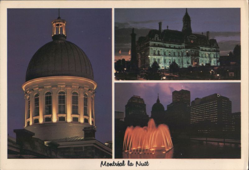 Montréal at Night: Bonsecours Market, City Hall, Downtown QC Canada