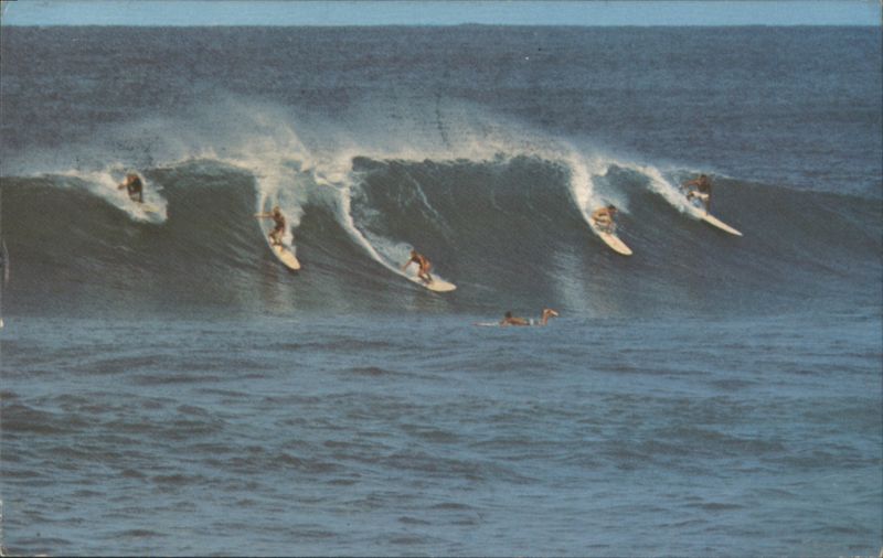Surfing in Hawaii - Big Surf with Multiple Riders Honolulu