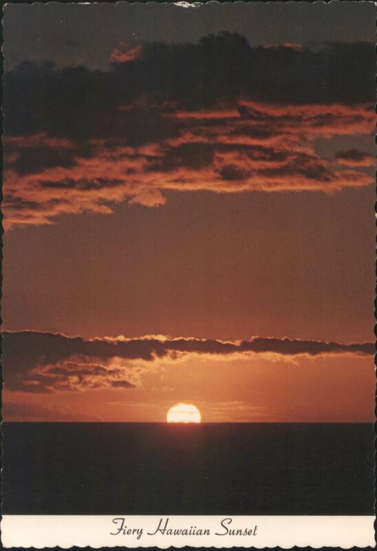 Fiery Hawaiian Sunset from Kamaole Beach, Kihei, Maui