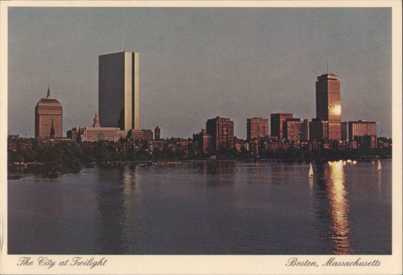 The City at Twilight, Boston Skyline on Charles River Massachusetts