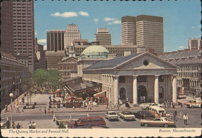 Quincy Market and Faneuil Hall, Boston Skyline Massachusetts