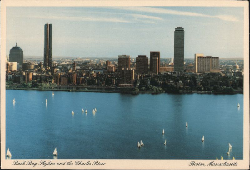 Back Bay Skyline & Charles River, John Hancock, Prudential Boston Massachusetts