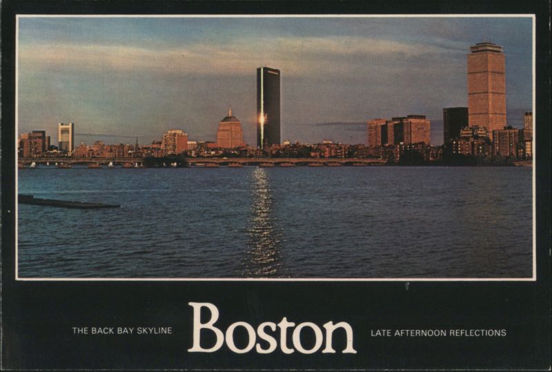 Boston Back Bay Skyline, Hancock Tower Reflections Massachusetts
