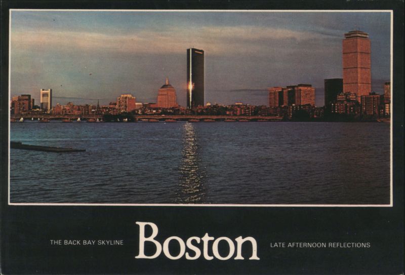 Boston Back Bay Skyline, Hancock Tower, Charles River Massachusetts