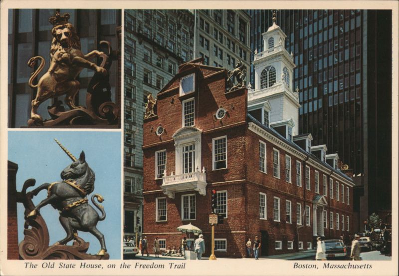 Old State House, Lion & Unicorn Statues, Freedom Trail Boston Massachusetts