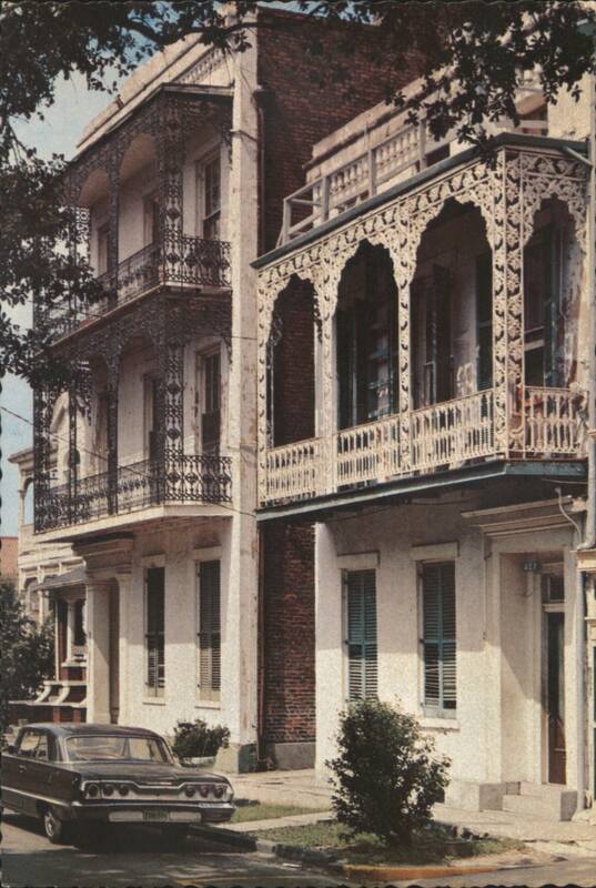 Ante-Bellum Homes on Esplanade Avenue with Cast-Iron Balconies New Orleans Louisiana