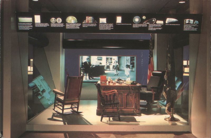 JFK Library Museum Exhibit: Kennedy's Rocking Chair & Desk Boston Massachusetts