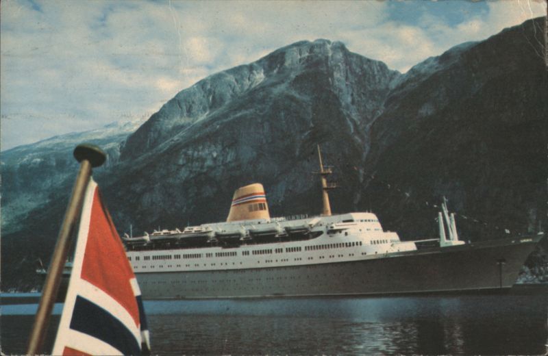 M/S Sagafjord Cruise Ship in EidfJord Fjord, Norway