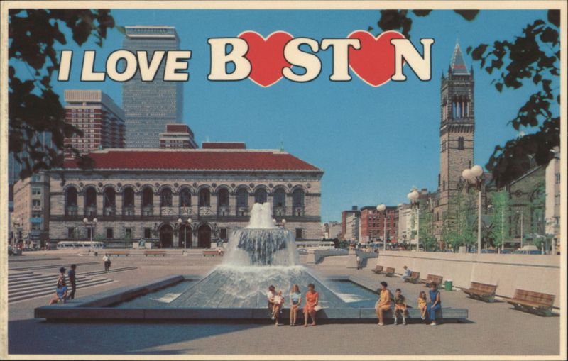 I LOVE BOSTON Copley Square Plaza Public Library Massachusetts
