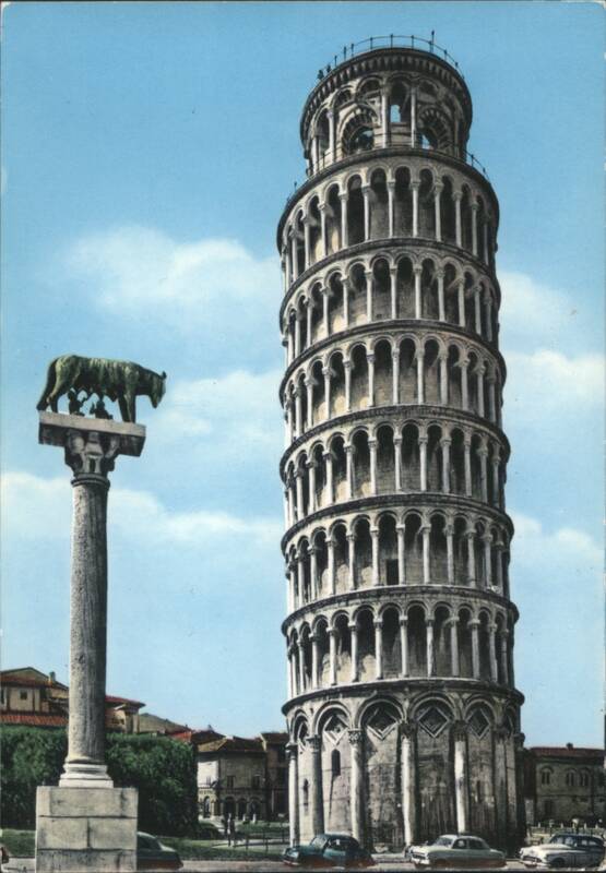 Pisa Leaning Tower and Capitoline Wolf Statue Italy