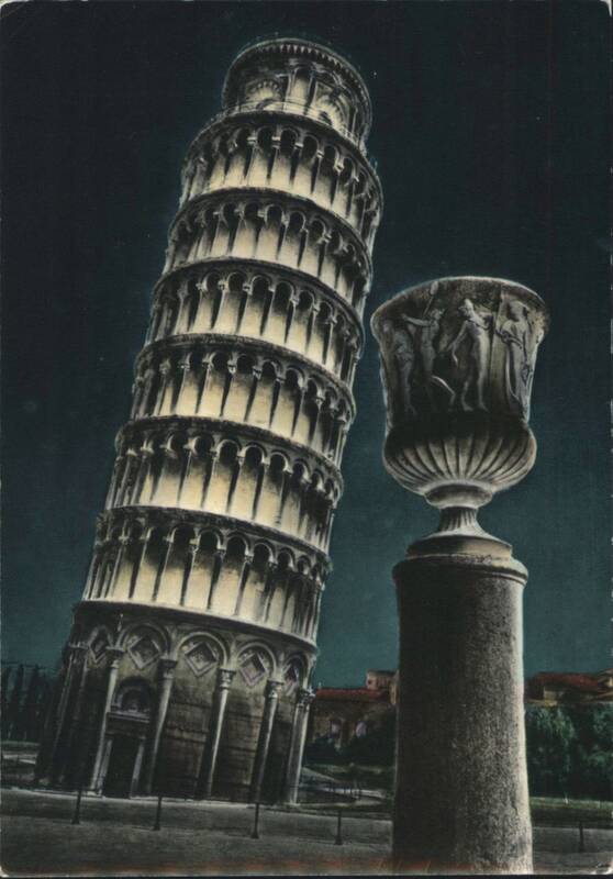 Leaning Tower of Pisa Nocturnal View with Urn Italy
