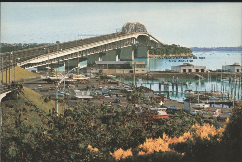 Auckland Harbour Bridge & Westhaven Boat Harbour New Zealand