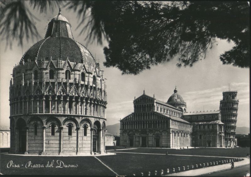 Pisa Piazza del Duomo Baptistery Duomo Leaning Tower Italy