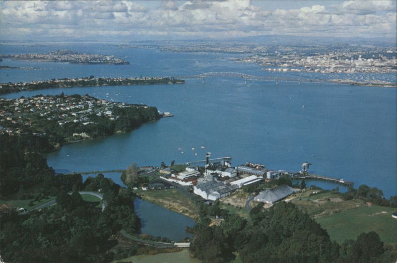Chelsea Sugar Refinery & Auckland Harbour Bridge New Zealand