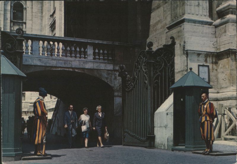Swiss Guards at the Arch of the Bells, Rome Italy