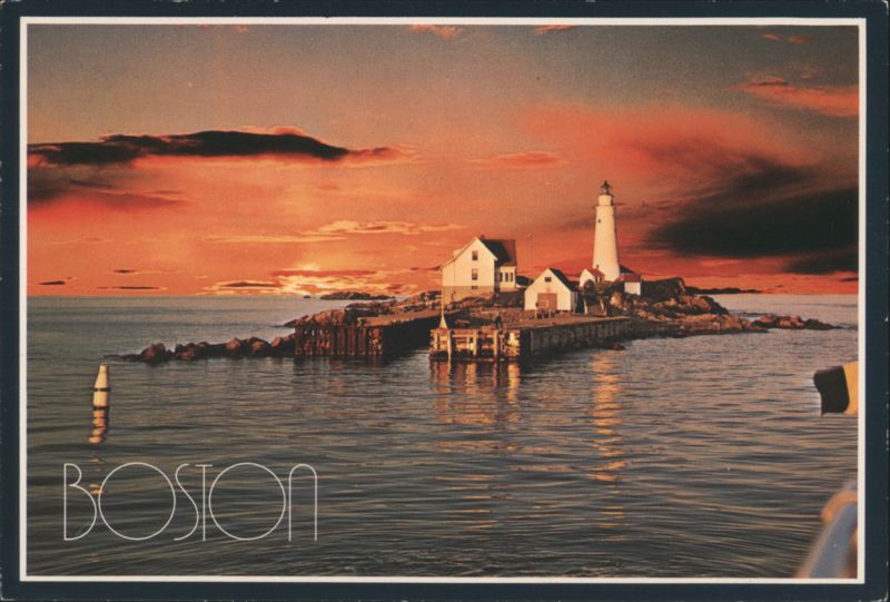 Historic Boston Light, Little Brewster Island Sunset Massachusetts
