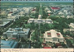 Aerial View Washington, D.C. U.S. Capitol, Washington Monument Postcard