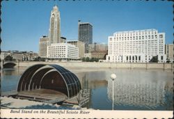 Band Stand on Beautiful Scioto River, Downtown Columbus Postcard