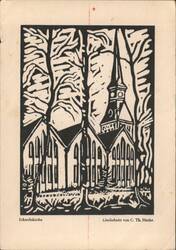 Eckardtskirche Linocut by C. Th. Henke Postcard