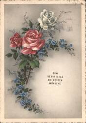 Birthday Wishes, Roses and Forget-Me-Nots Postcard