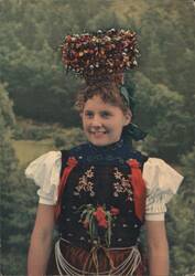 Black Forest Bridal Headdress Costume Postcard