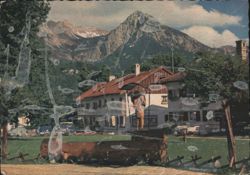 Fischen/Allgäu, Anger mit Brunnen, Mountains Postcard