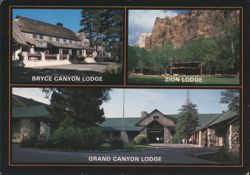 Bryce Zion Grand Canyon North Rim Lodges Chrome Postcard Postcard