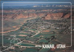 Kanab, Utah Aerial View, Little Hollywood, Glen Canyon Dam Gateway Postcard