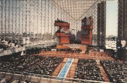 Crystal Cathedral Interior with Organ and Congregation Postcard