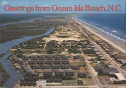 Greetings from Ocean Isle Beach, N.C. Aerial View Postcard