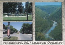 Wellsboro PA Gaslit Boulevards Wynken Blynken Nod Chrome Postcard