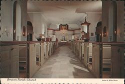 Bruton Parish Church Interior, Williamsburg, VA Postcard