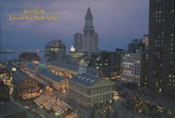 Dusk at Faneuil Hall Marketplace, Boston Postcard