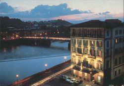 Grand Hotel, Firenze at Dusk Postcard